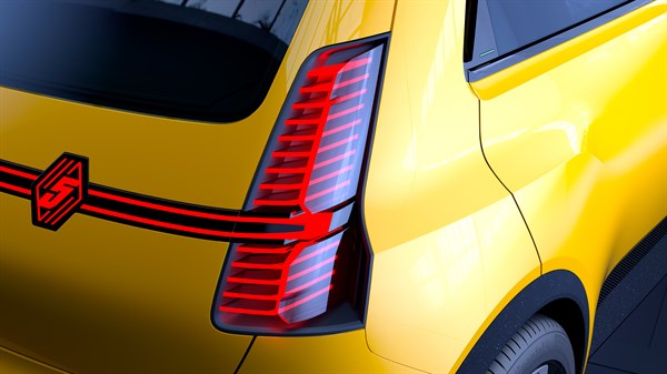 rear light with aero flap - Renault 5 E-Tech electric prototype
